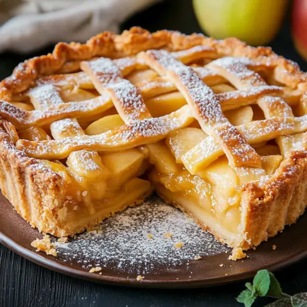 Bester gedeckter Apfelkuchen