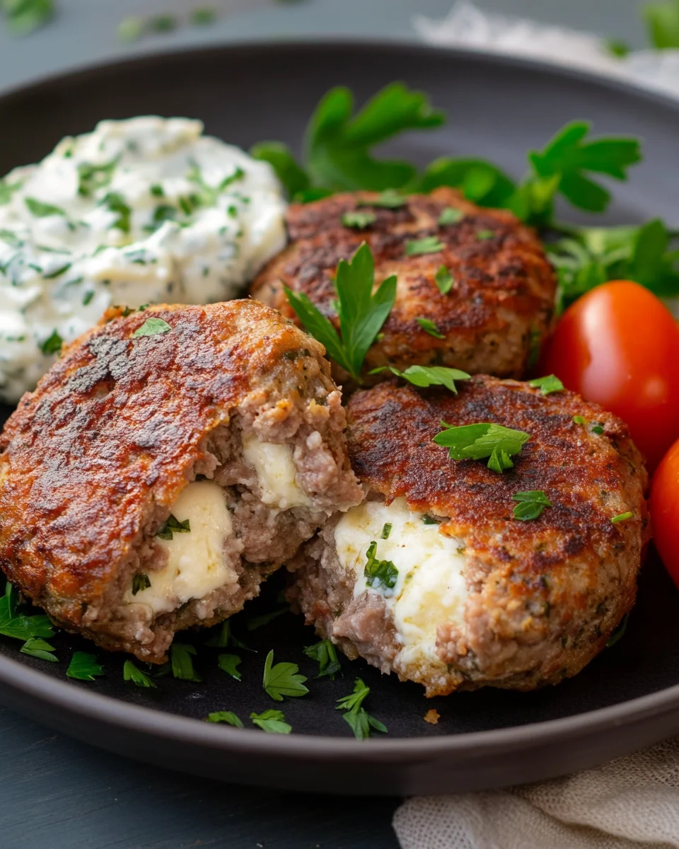 Bifteki – Griechische Frikadellen gefüllt mit Schafskäse 17 Bifteki