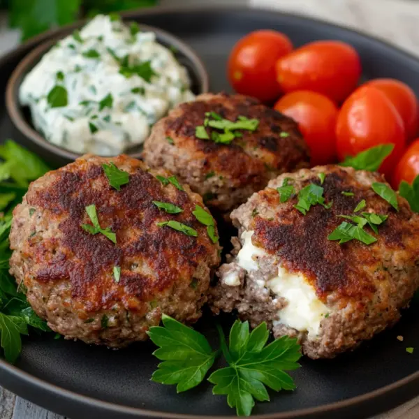 Bifteki – Griechische Frikadellen gefüllt mit Schafskäse