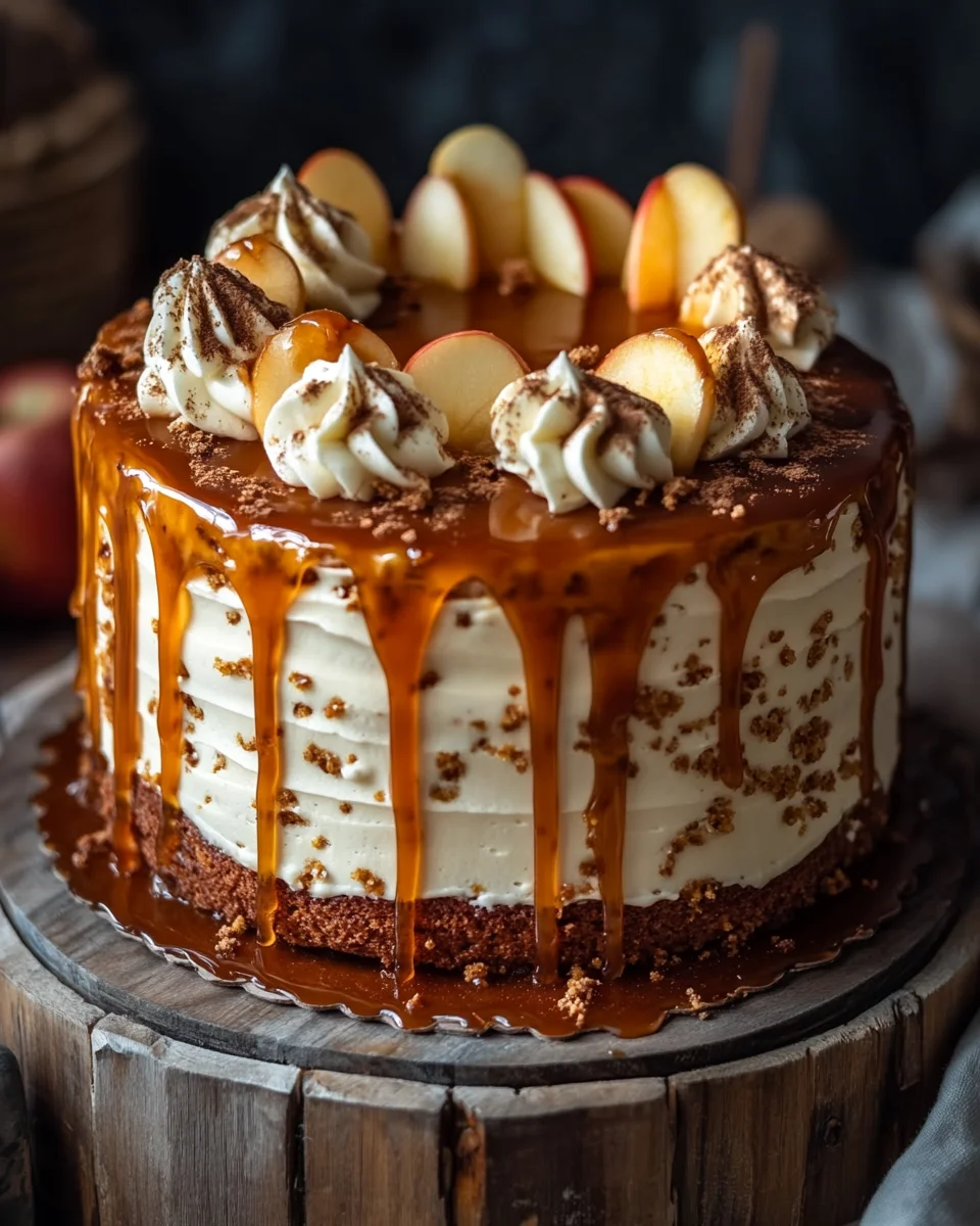 Bratapfeltorte mit Orangen-Zimt-Creme und Karamell-Drip 20 Bratapfeltorte mit Orangen-Zimt-Creme und Karamell-Drip