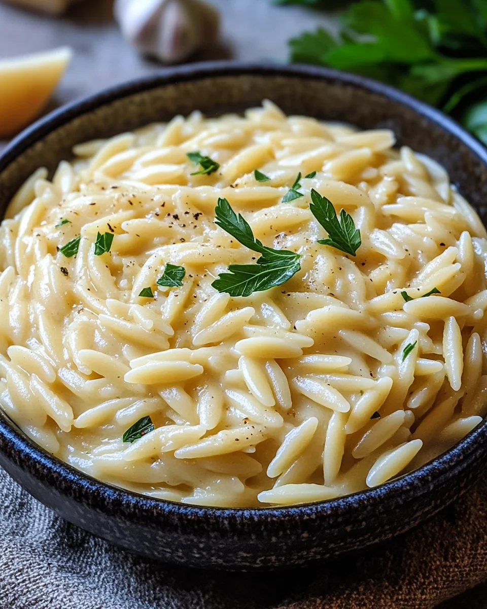 Cremige Orzo-Nudeln mit Knoblauch und Parmesan 21 Cremige Orzo-Nudeln mit Knoblauch und Parmesan