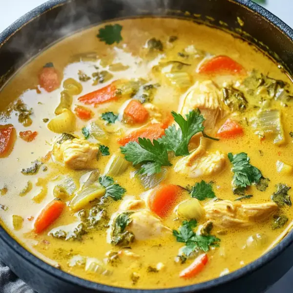 Currysuppe mit Hähnchen