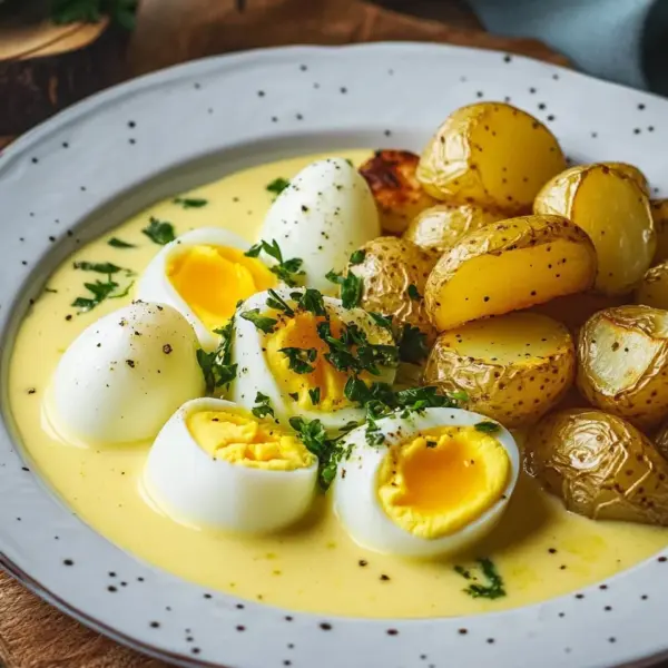 Eier in Senfsoße