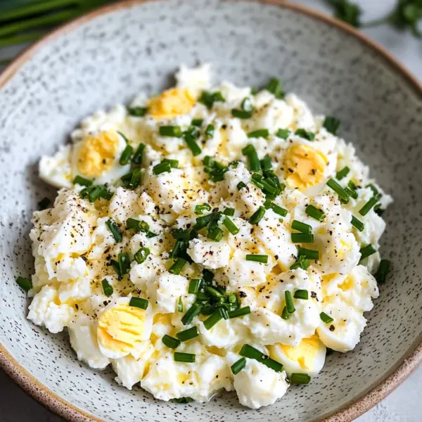 Eiersalat aus körnigem Frischkäse