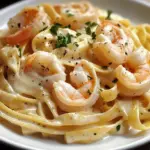 Fettuccine Alfredo mit Garnelen
