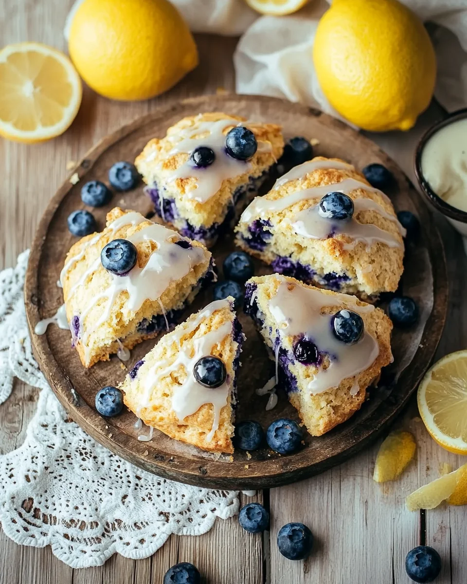 Fruchtige Blaubeer-Scones mit Zitronenguss
