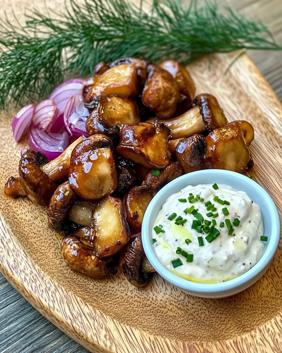 Gebratene Champignons mit KnoblauchdipGebratene Champignons mit Knoblauchdip