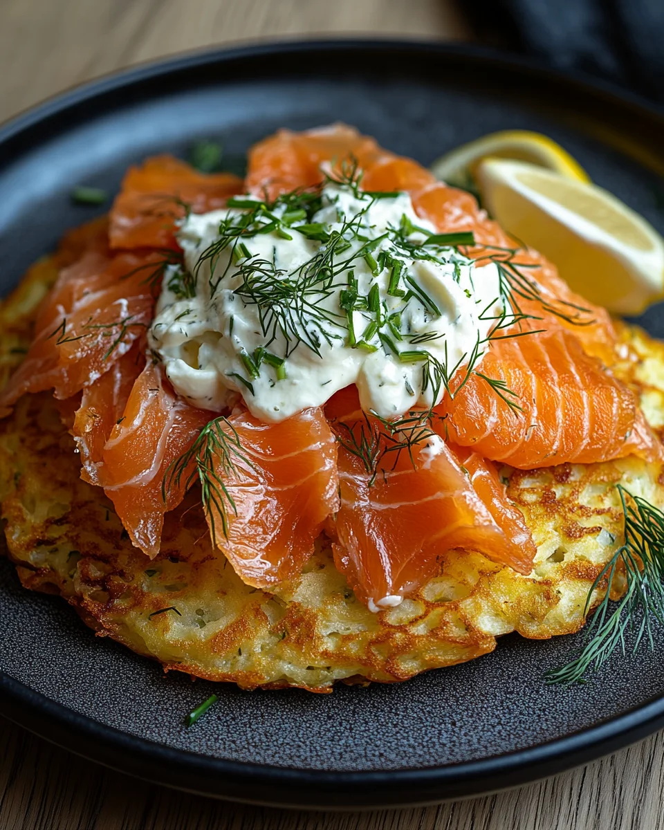 Großer Rösti mit Frischkäse und Lachs 16 Großer