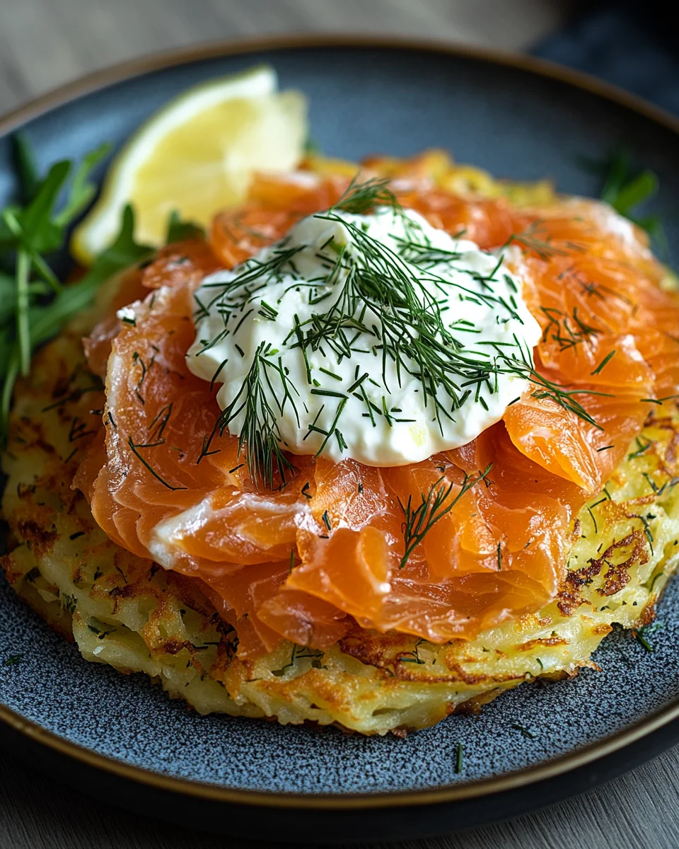 Großer Rösti mit Frischkäse und Lachs 18 Großer Rösti mit Frischkäse und Lachs