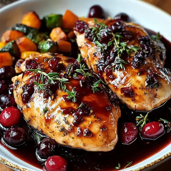 Hähnchen mit Preiselbeer-Balsamico-Glasur