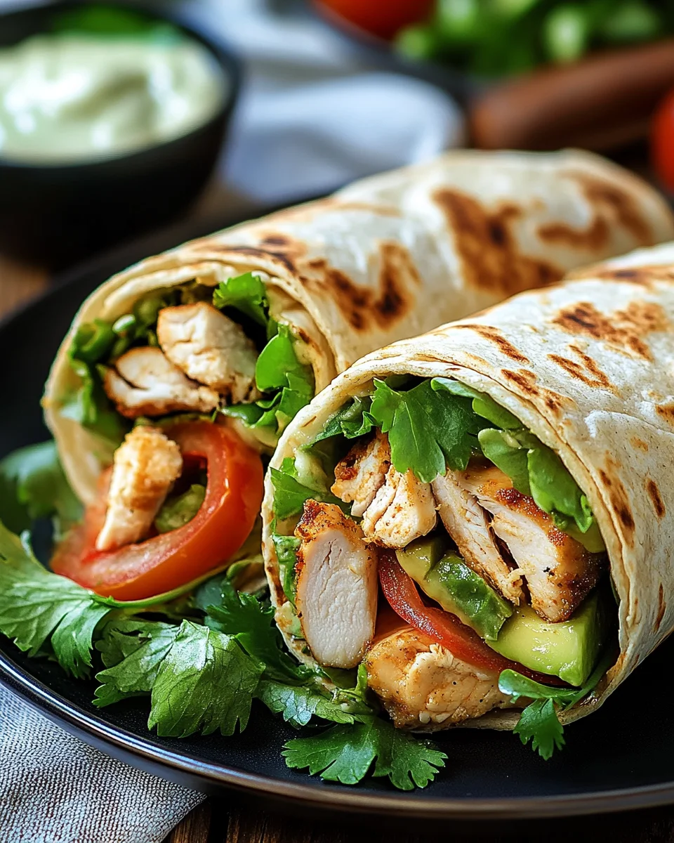 Hähnchen-Wraps mit Blitzsoße 24 Hähnchen-Wraps