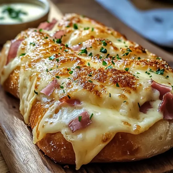 Handbrot mit Schinken und Käse