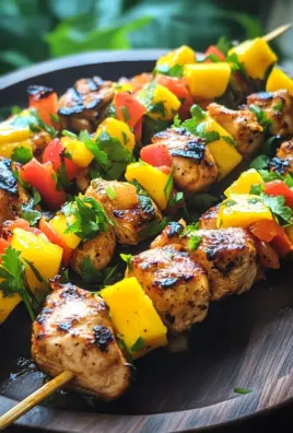 Karibische Hähnchenspieße mit Mango-Salsa 23 Karibische Hähnchenspieße mit Mango-Salsa
