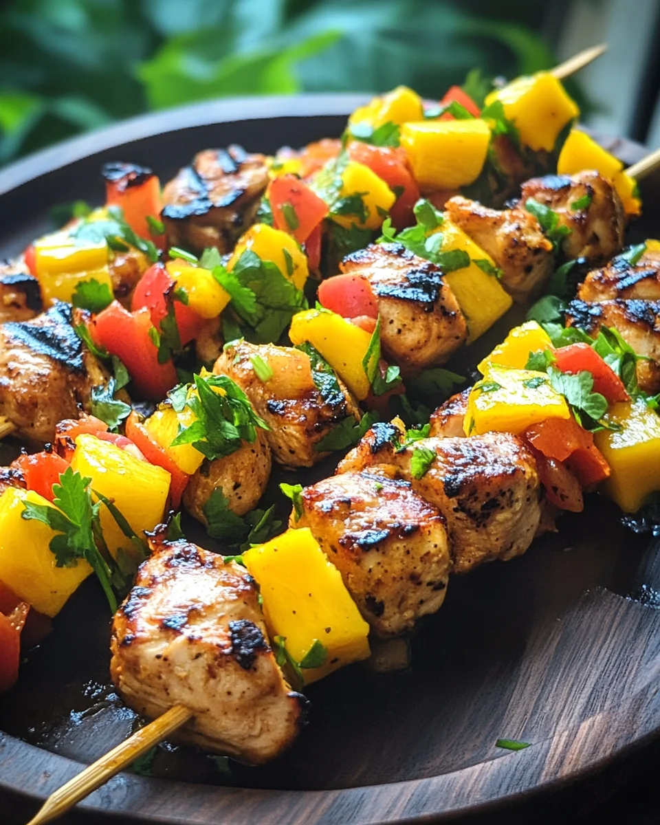 Karibische Hähnchenspieße mit Mango-Salsa 19 Karibische Hähnchenspieße mit Mango-Salsa