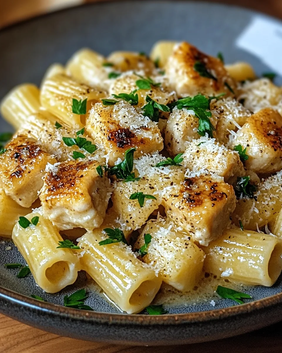 Knoblauchbutter-Hähnchen mit Rigatoni und Parmesan 22 Knoblauchbutter-Hähnchen mit Rigatoni und Parmesan