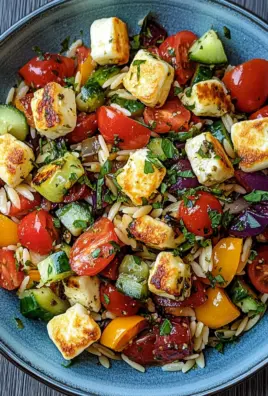 Kritharaki-Salat mit Halloumi-Croutons 23 Kritharaki-Salat mit Halloumi-Croutons