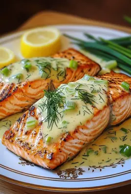 Lachs in Frühlingszwiebel-Sahnesoße