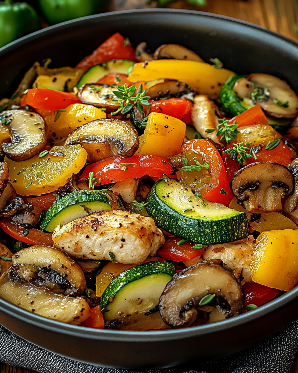 Low-Carb Gem&uuml;sepfanne mit Gefl&uuml;gel