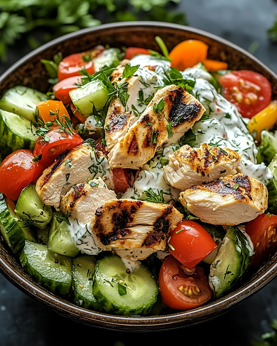 Mediterrane Köstlichkeit Tzatziki Hähnchensalat 16 Mediterrane