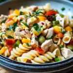 Nudel-H&auml;hnchensalat mit Fr&uuml;hlingszwiebeln