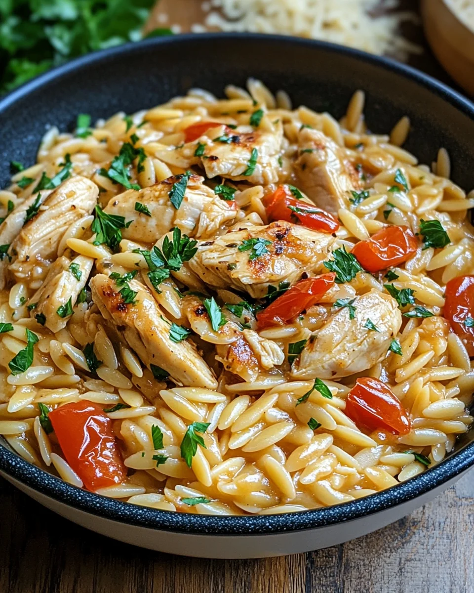 One Pot Orzo Pasta mit Hähnchen 22 One