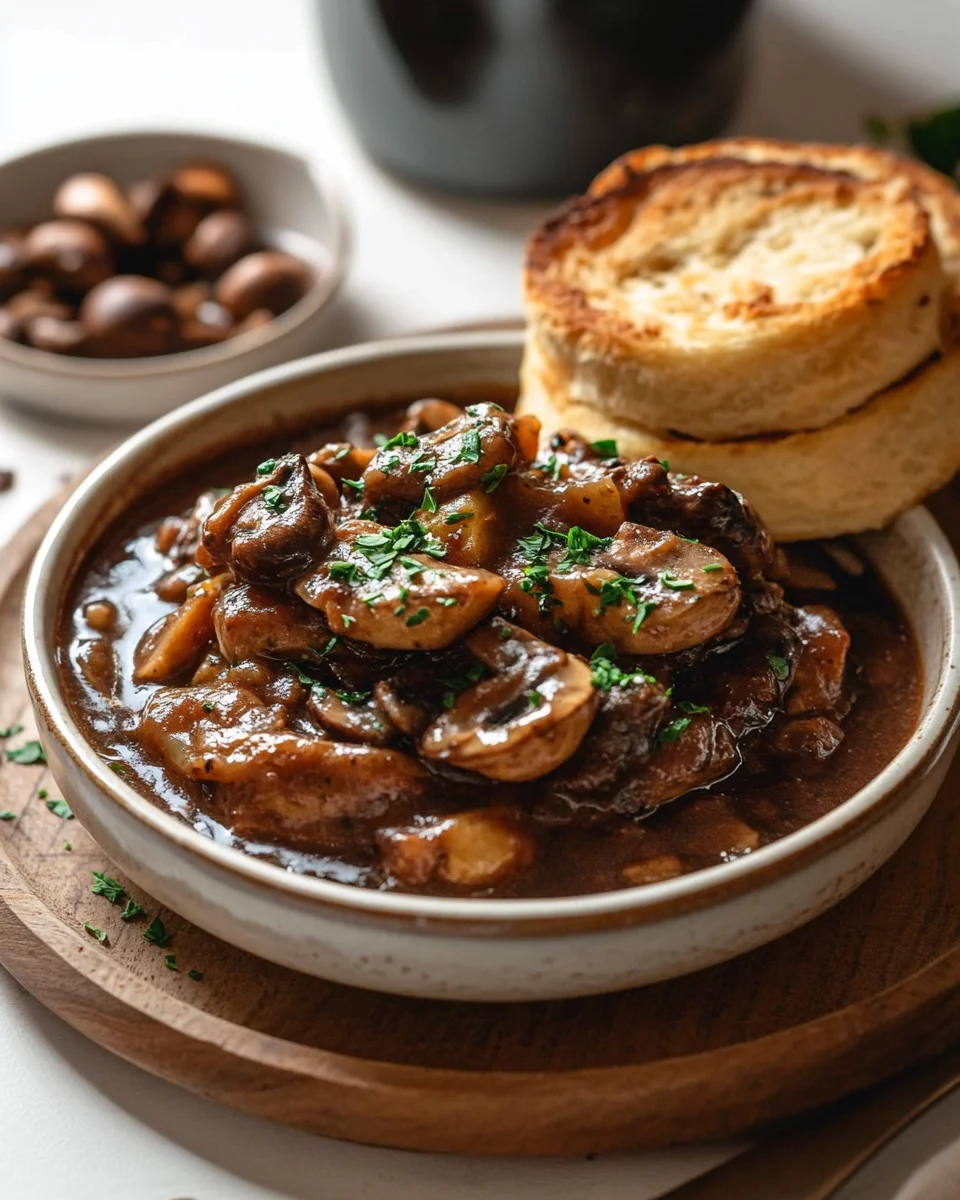 Pilzgulasch à la Bourguignonne 33 Pilzgulasch