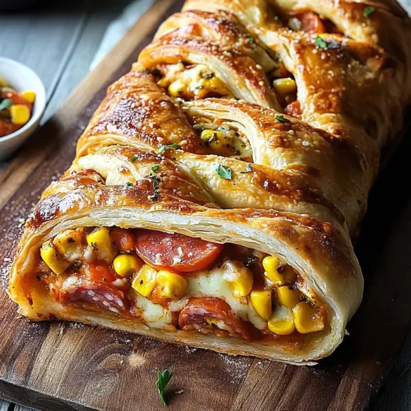 Pizza-Strudel aus fertigem Pizzateig