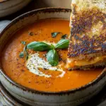 Roasted Tomato Soup with Grilled Cheese Sandwich