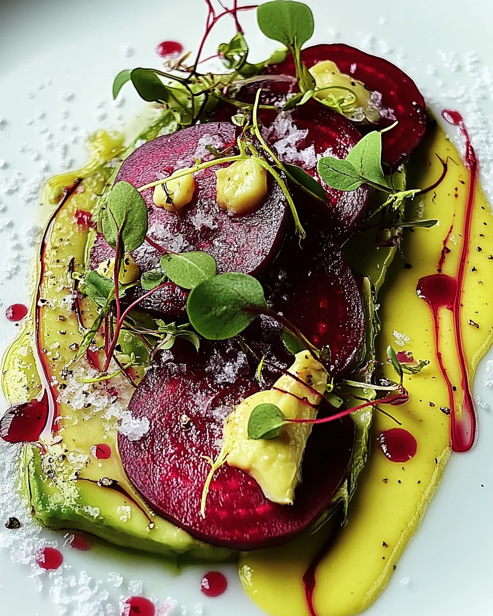 Rote Bete Carpaccio auf Avocadocreme 16 Rote