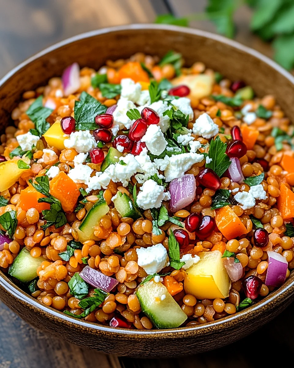 Rote Linsen Salat Orientalisch mit Feta 25 Rote Linsen Salat Orientalisch mit Feta