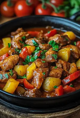 Schaschlik-Topf aus dem Ofen