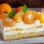 Schmandkuchen mit Mandarinen vom Blech
