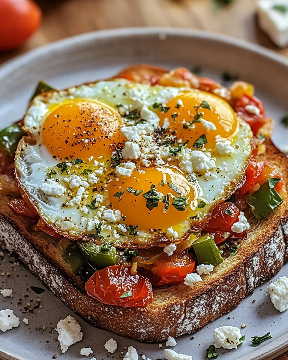 Shakshouka-Toast mit Feta-Spiegeleiern
