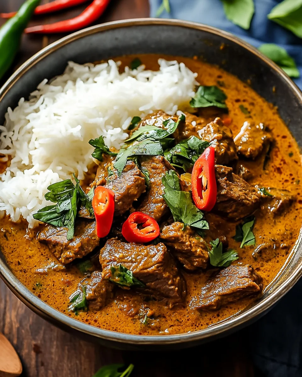 Thailändisches Rindfleisch mit roter Currysoße 22 Thailändisches