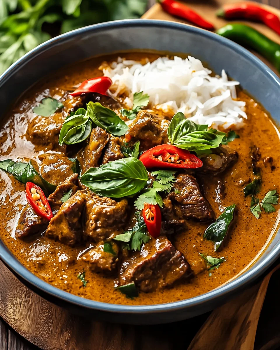 Thailändisches Rindfleisch mit roter Currysoße 24 Thailändisches Rindfleisch mit roter Currysoße