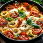 Tortellini-Auflauf mit Tomaten und Mozzarella