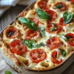 Tortellini-Auflauf mit Tomaten und Mozzarella (vegetarisches Rezept)