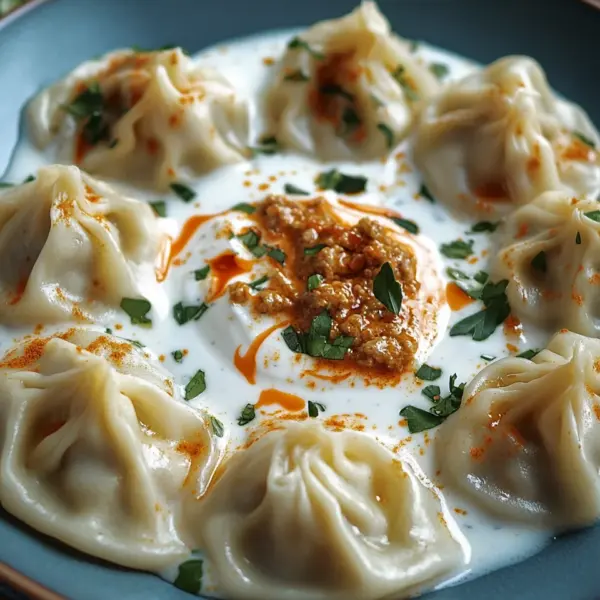Türkische Manti mit Hackfleischfüllung & Joghurt-Soße