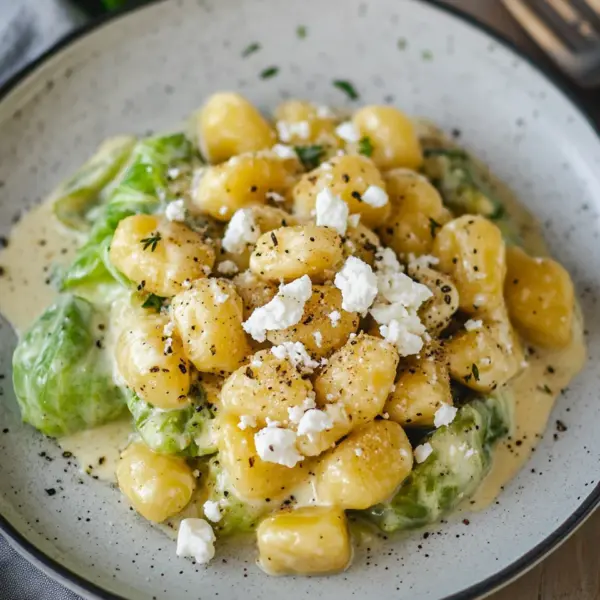 Vegetarische Gnocchi Pfanne mit Spitzkohl