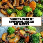 15-Minuten-Pfanne mit Champignons, Brokkoli und Karotten 21 Pinterest Hidden Image