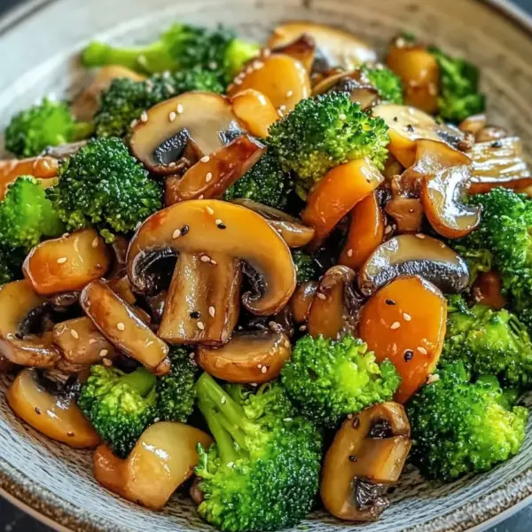15-Minuten-Pfanne mit Champignons, Brokkoli und Karotten