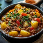 Bauerntopf mit Hackfleisch, Kartoffeln & Paprika