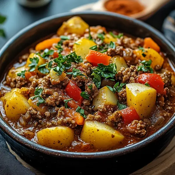 Bauerntopf mit Hackfleisch, Kartoffeln & Paprika