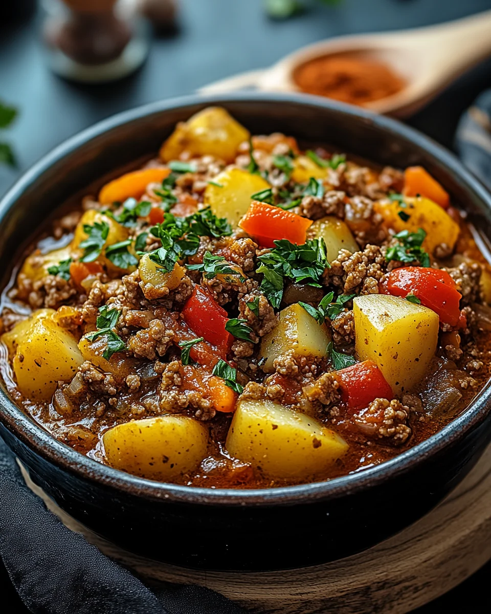 Bauerntopf mit Hackfleisch, Kartoffeln & Paprika 27 Bauerntopf mit Hackfleisch, Kartoffeln & Paprika