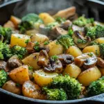Brokkoli Kartoffel Pfanne mit Pilzen