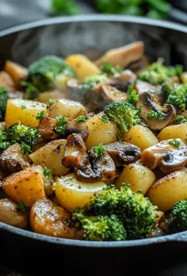 Brokkoli Kartoffel Pfanne mit Pilzen 27 Brokkoli Kartoffel Pfanne mit Pilzen