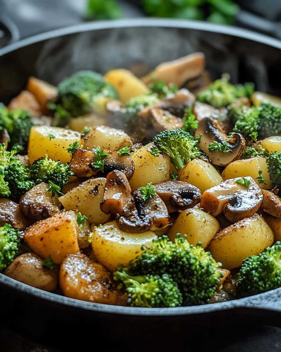 Brokkoli Kartoffel Pfanne mit Pilzen 23 Brokkoli Kartoffel Pfanne mit Pilzen