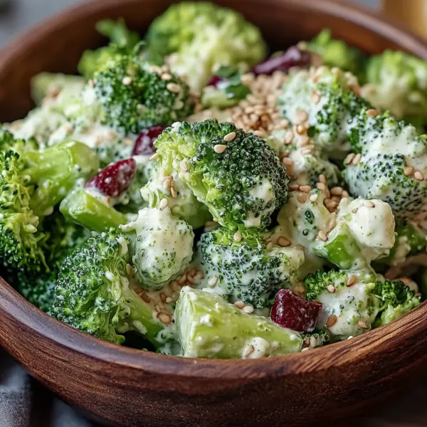 Brokkoli-Salat mit cremiger Sauce