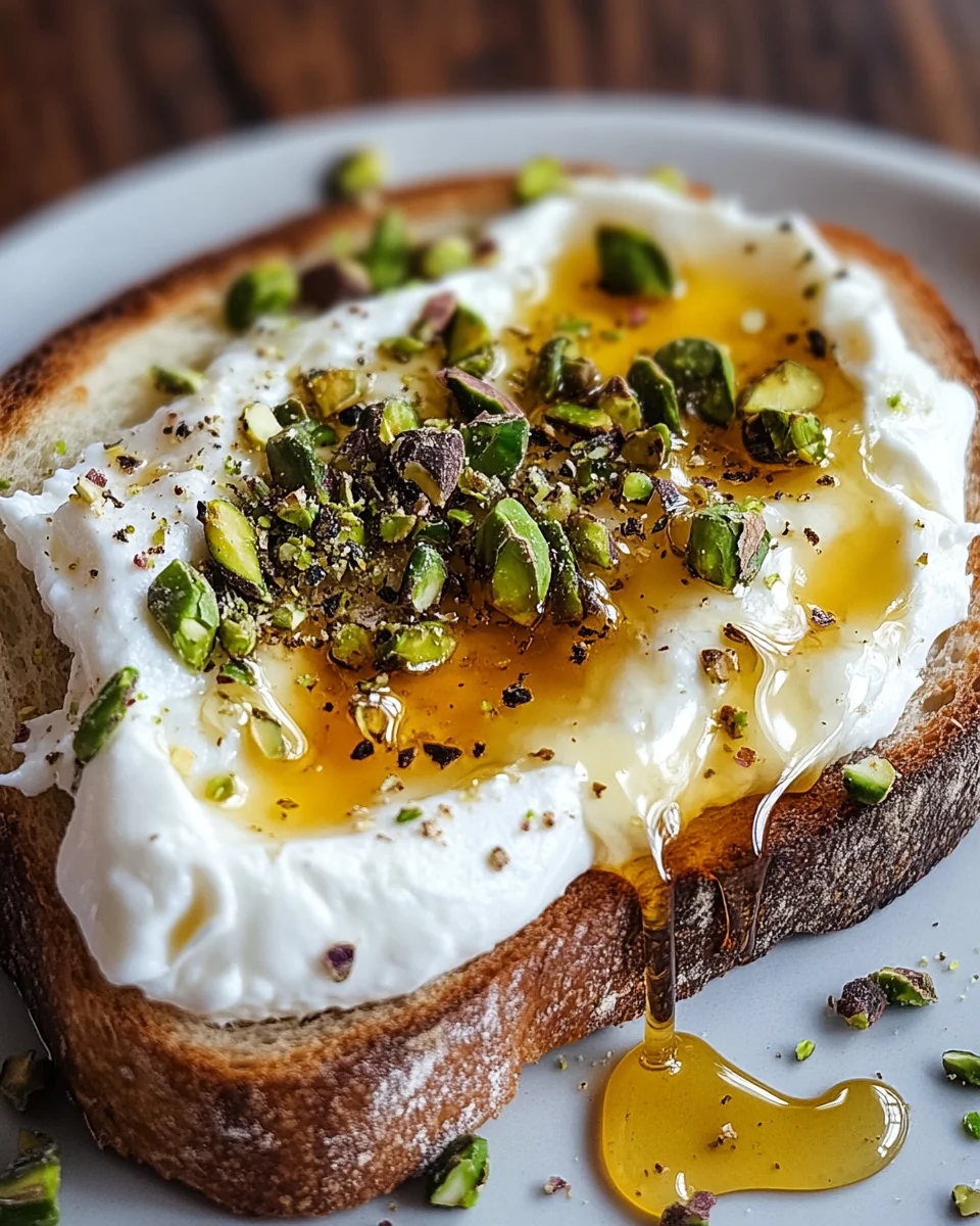 Burrata-Toast mit Pistazien und heißem Honig 18 Burrata-Toast