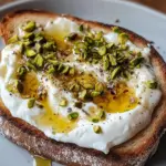 Burrata-Toast mit Pistazien und hei&szlig;em Honig